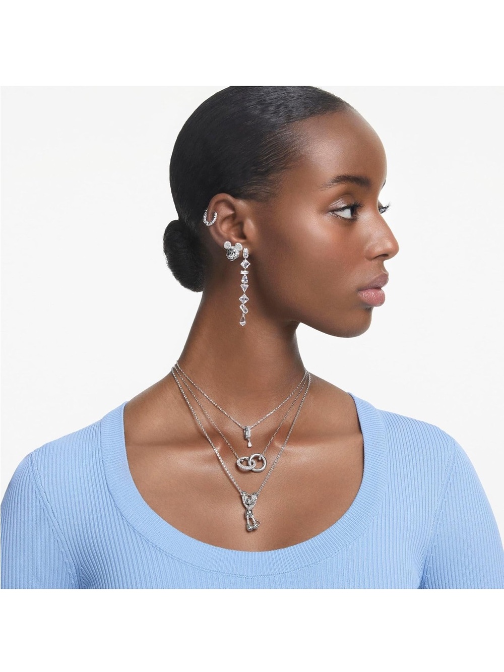 Swarovski Clear Multi-Shape Linear Mesmera Drop Earrings - New - Picture 6 of 8
